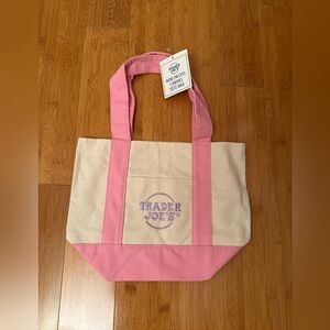 New Trader Joe's Pastel Pink Canvas Tote Bag